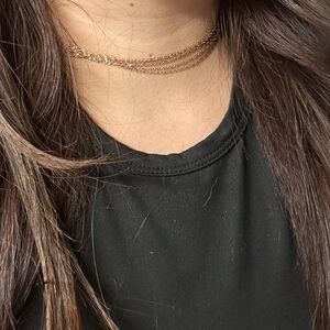 stunning multi-chain gold choker